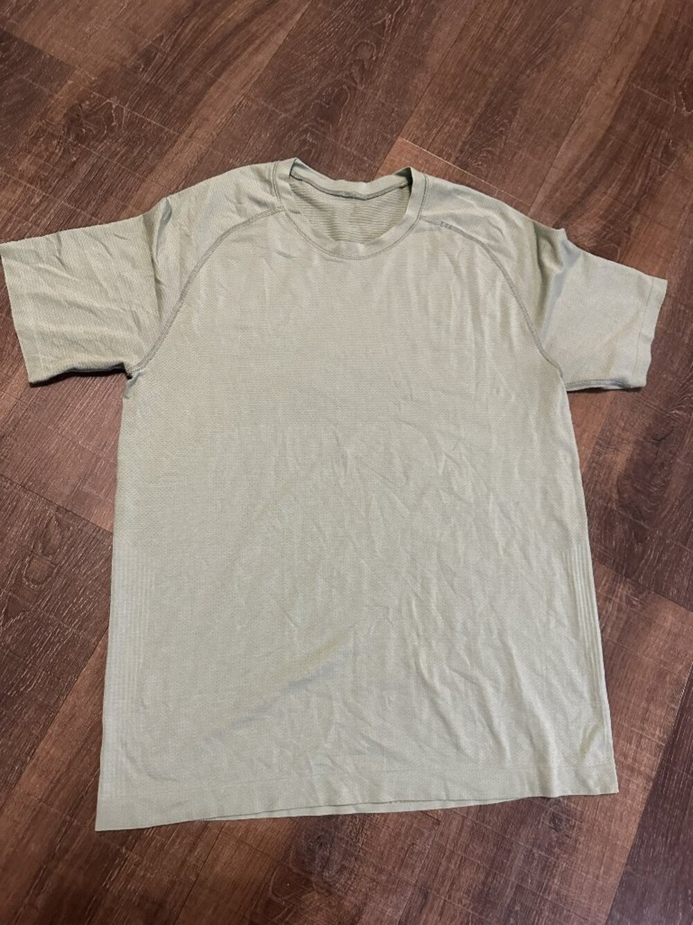 Lululemon Lab Gray Striped Performance S/S T Shirt Size S